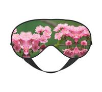 SSIMOO Máscara de ojos ultra suave con estampado de flores de cerezo rojo, bloquea la luz, para una comodidad óptima y un sueño reparador, color negro