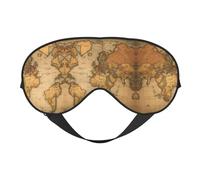 SSIMOO Máscara de ojos ultra suave que bloquea la luz con estampado de mapa del mundo, para una comodidad óptima y un sueño reparador, color negro