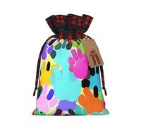 SSIMOO Muchas bolsas coloridas de regalo de Navidad con cordón de pata de perro, bolsas de arpillera de retazos, reutilizables