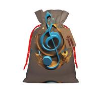 SSIMOO Music Note - Bolsa de regalo artesanal de arpillera con cordón, bolsa de regalo perfecta para Navidad y vacaciones