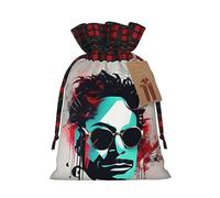 SSIMOO Music Note Chic - Bolsas de regalo de Navidad con cordón, bolsas de arpillera de retazos, reutilizables