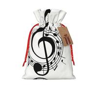 SSIMOO Music1 - Bolsa de regalo artesanal de arpillera con cordón, bolsa de regalo perfecta para Navidad y vacaciones