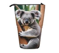 SSIMOO Ocean Dolphin Looking at You 1 organizador de almacenamiento extensible, estuche de papelería ajustable vertical, suministros de oficina con cremallera, Koala de árbol abrazando, Talla única,