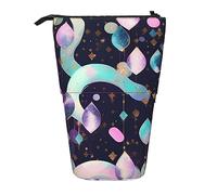 SSIMOO Ocean Dolphin Looking at You 1 organizador de almacenamiento extensible, estuche de papelería ajustable vertical, suministros de oficina con cremallera, Bonito patrón brillante, Talla única,