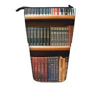 SSIMOO Ocean Dolphin Looking at You 1 organizador de almacenamiento extensible, estuche de papelería ajustable vertical, suministros de oficina con cremallera, Library Bookshelf, Talla única, Maleta