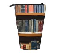SSIMOO Ocean Dolphin Looking at You 1 organizador de almacenamiento extensible, estuche de papelería ajustable vertical, suministros de oficina con cremallera, Library Bookshelf 1, Talla única, Maleta