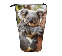 SSIMOO Ocean Dolphin Looking at You 1 organizador de almacenamiento extensible, estuche de papelería ajustable vertical, suministros de oficina con cremallera, Koala árbol abrazando 1, Talla única,
