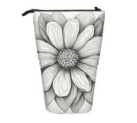 SSIMOO Organizador de almacenamiento extensible con estampado de escamas de peces de sirena, estuche de papelería ajustable vertical, suministros de oficina con cremallera, Flor dibujada a mano, Talla