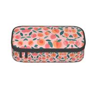 SSIMOO Pomeranians Puppies and Point Oxford - Estuche organizador de papelería de gran capacidad, bolsa portátil con cremallera, Patrón de melocotón rosa sin costuras, Talla única