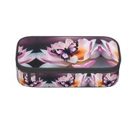 SSIMOO Pomeranians Puppies and Point Oxford - Estuche organizador de papelería de gran capacidad, bolsa portátil con cremallera, mariposa rosa, Talla única