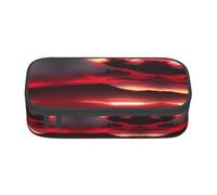 SSIMOO Red and Roses - Estuche de tela Oxford para lápices, organizador de papelería de gran capacidad, bolsa portátil con cremallera, Cielo rojo por la noche estrellado, Talla única