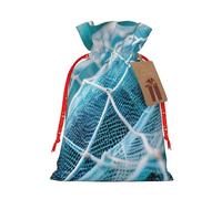 SSIMOO Red de pesca costera reutilizable, bolsa de regalo para fiestas y diseño de cordón que hacen que tu regalo sea más delicado