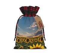 SSIMOO Sunflowers Sunlight Chic - Bolsas de regalo de Navidad con cordón, bolsas de arpillera de retazos, reutilizables