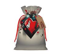 SSIMOO Treble Love And Music - Bolsa de regalo de arpillera con cordón, perfecta para Navidad y vacaciones