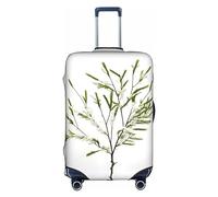 SSIMOO Una elegante funda de equipaje con diseño de mariposa de ciruela morada, experiencia de estilo y funcionalidad, perfecta compañera de viaje, Planta natural blanca y verde ramita (1), M