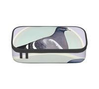 SSIMOO Una espaciosa bolsa de papelería, de tela Oxford, con diseño de mariposa morada, bolsa de almacenamiento de escritorio, bonito estuche para lápices, Estampado de paloma gris, Talla única