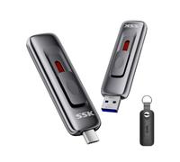 SSK 128 GB Disco Duro Externo ssd, Lectura hasta 560 MB/s, con Diseño Deslizante Dual-Drive Type-C + A, SSD Portátil USB3.2 Gen2 para iPhone 15/16/17/Android/Windows/TV