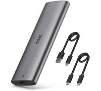 SSK Caja de Aluminio M.2 a USB NVMe SATA SSD, USB 3.2 Gen 2 Sin Herramientas 10Gbps NVMe PCI-E 6Gbps SATA M-Key / B+M Key Adaptador Externo Con Ajuste UASP, Para 2242 2260 2280
