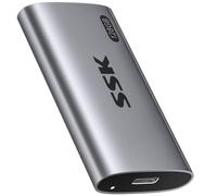 SSK Disco duro externo SSD de 128 GB, SSD portátil de hasta 550 MB/s de estado sólido rápido, unidad externa USB 3.2 Gen2 para iPhone 15/Pro, Windows, Mac, Android con luz LED, recorte, compatible con