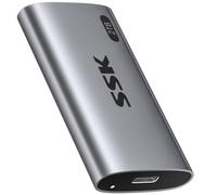 SSK Disco duro externo SSD de 2 TB, SSD portátil de hasta 550 MB/s, unidades de estado sólido rápidas, unidad externa USB 3.2 Gen2 SSD para iPhone 15/Pro, Windows, Mac, Android con luz LED, recorte,