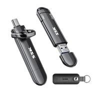 SSK - Memoria USB externa (256 GB, hasta 1000 MB/s, tipo C + USB-A SSD portátil, USB 3.2 Gen 2 Aleación de zinc para iPhone 15/16 Pro, Mac, PC, Android OTG Almacenamiento