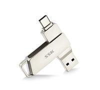 SSK Unidad Flash USB C de 64 GB Conectores duales Memoria USB con hasta 200 MB/s de Velocidad de Transferencia pendrive para teléfonos Android, Macbook/Pro/Air y más