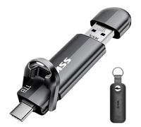 SSK - Unidad USB C de 1 tb, unidad flash dual que acelera tp 550 MB/s, memoria 2 en 1, tipo C+USB A 3.2 Gen2, unidad SSD externa portátil de estado sólido para iPhone 15/16/PS4/Android teléfono/tablet