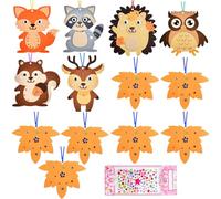 SSKHE 13 Animals Craft Set Autumn Creative Set DIY Autumn Gift Leaf with Owl, Hedgehog, Squirrel, Fox, Raccoon, Deer Creative Sets for Crafts Forest Animals Creative Craft Supplies for Boys Girls
