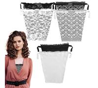 SSKHE 6 Piezas Sujetadores con Inserciones de Encaje, Sujetador Insertar, Sujetador Camisola De Imitación con Clip De Encaje para Mujer (Negro & Blanco)