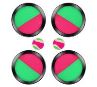 SSKHE Bala Raqueta Scratch Juegos, Juego de pelota y Toss con 4 paletas y 2 bolas, Raqueta de playa Set de Raqueta de plástico y nailon para familia al aire libre