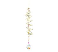 SSKHE Bonita Campana de Viento Atrapasol Decorativa, Campana de Viento Espiral de Cristal, Atrapasol Coloreado Suspendido, Ideal para Ventanas, Jardín al Aire Libre y Fiestas