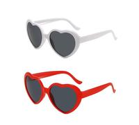 SSKHE Gafas de sol vintage en forma de corazón de los años 70, gafas de sol retro de moda para niños y mujeres, gafas de fiesta, accesorios de maquillaje