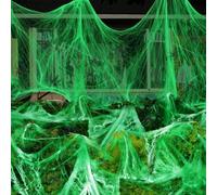 SSKHE Halloween 100g Conjunto de Tela de Araña con 50 Arañas Realistas, Ultimate Glow-in-The-Dark Cobweb Decoraciones, Aposentos de Casa Embrujada, Decoración de Halloween
