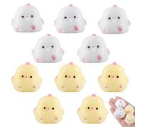 SSKHE Juego de Diez Piezas de adorables, Suaves y portátiles Squishy Toys con Forma de Pollito, geniales para aliviar el estrés, Decorar y Jugar sensorialmente con una Variedad de Tonos Suaves.