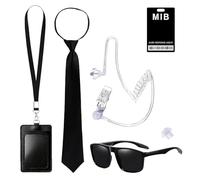 SSKHE Juego de ropa temática de servicio secreto, combinación de accesorios de estilo espía profesional, 4 piezas de tela exclusiva de agente especial, adecuado para fiestas de juegos de rol