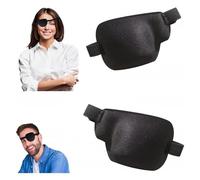SSKHE Parches oculares, 2 parches médicos ajustables 3D para estrabismo izquierdo y derecho, ambliopía, entrenamiento y recuperación de visión perezosa, color negro