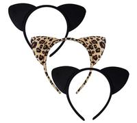 SSKHE Trío de diademas con orejas de gato Mezcla de elegancia, monada y salvajismo para tu estilo