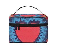 Sskulls with Hearts Pattern Day of The Dead - Bolsa de cosméticos de viaje para mujer, bolsa de aseo, Corazón amor arco iris Tie Dye, Talla única