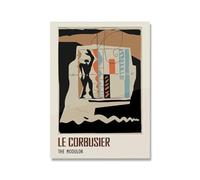 SSLDP LFHLI Famoso Cartel de la exposición Le Corbusier Arte Mural Vintage Pintura e Impresiones de Lienzo de Le Corbusier Cuadro de decoración nórdica del hogar 40x60cm Sin Marco