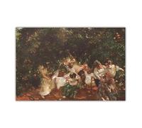 SSLDP LFHLI Joaquín Sorolla Póster《Entre naranjos》Arte de Pared Joaquín Sorolla Lienzo Pintura E Impresiones Nórdico Decoración del Hogar Cuadro 40x60cmx1 Sin Marco