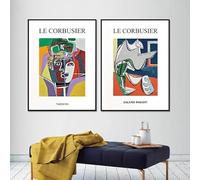 SSLDP LFHLI Póster Abstracto de Le Corbusier Arte Mural de Estilo nórdico Pintura y Grabados de Lienzo de Le Corbusier Imagen de decoración Moderna del hogar 40x60cmx2 Sin Marco