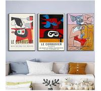 SSLDP LFHLI Póster Abstracto de Le Corbusier Arte Mural de Estilo nórdico Pintura y Grabados de Lienzo de Le Corbusier Imagen de decoración Moderna del hogar 40x60cmx3 Sin Marco