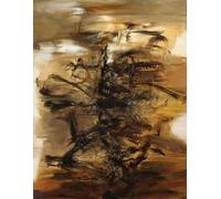 SSLDP LFHLI Póster Abstracto Zao WOU Ki《29.01.64》Arte Mural Zao WOU Ki Pintura e Impresiones Decoración Moderna del salón del hogar 50x70cmx1 Sin Marco