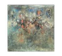 SSLDP LFHLI Póster clásico de Zao Wou Ki Splash Ink Acuarela Arte mural de Zao Wou Ki Pintura y grabados de lienzo de la casa 60x60cm Sin marco