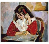 SSLDP LFHLI Póster de Henri Matisse《El Lector, Marguerite Matisse》Arte de Pared e Impresiones Henri Matisse Pintura en Lienzo Cuadro de decoración del hogar 60x70cmx1 Sin Marco