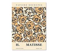 SSLDP LFHLI Póster de Henri Matisse Flores abstractas de colores, arte mural de lienzo de Henri Matisse, pintura y grabados de decoración del hogar 50x70cmx1 Sin marco