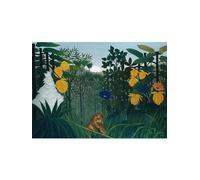 SSLDP LFHLI Póster de Henri Rousseau Paisaje en la Selva Tropical Pintura de Lienzo Arte Mural y Grabados de Henri Rousseau Imagen de decoración del hogar 50x70cmx1 Sin Marco