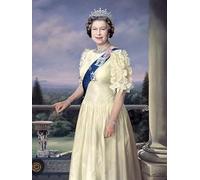 SSLDP LFHLI Póster de la Reina Isabel II Acuarela Arte de Pared Moderno Pintura en Lienzo de la Reina Isabel II y Impresiones Decoración del Hogar Cuadro de Pared 40x60cm Sin Marco