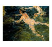 SSLDP LFHLI Póster e impresiones de Joaquin Sorolla Swimmers Arte mural de lienzo de Joaquín Sorolla Pintura abstracta Decoración del salón Imagen 50x70cmx1 Sin marco