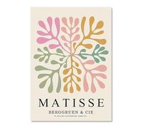 SSLDP LFHLI Póster retro de Henri Matisse Pintura de pared de hojas coloridas Pintura e impresiones de lienzo de Henri Matisse Imagen de decoración moderna del hogar 50x70cmx1 Sin marco